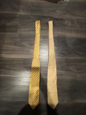 Faconnable Yellow Silk Necktie Lot (Two Ties)